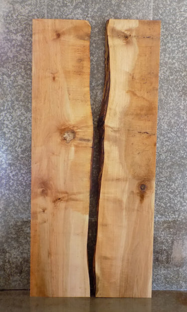 2- Bookmatched Live Edge Maple Dining Table Top Slabs 20570-20571